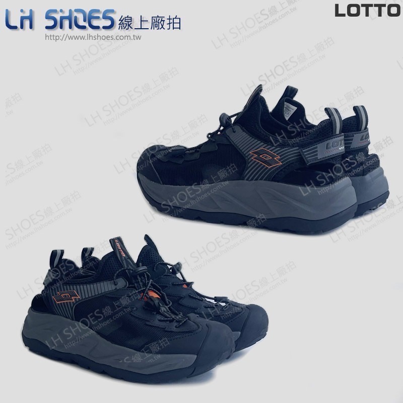 B品  LOTTO 護趾 運動涼鞋 男鞋 黑/灰 CM 26 (LT9400)-細節圖2