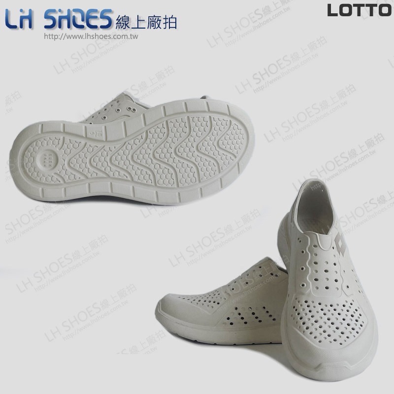 LOTTO 晴雨穿搭 女 洞洞鞋 奶茶 CM 24 (9931) 瑕疵特價-細節圖3