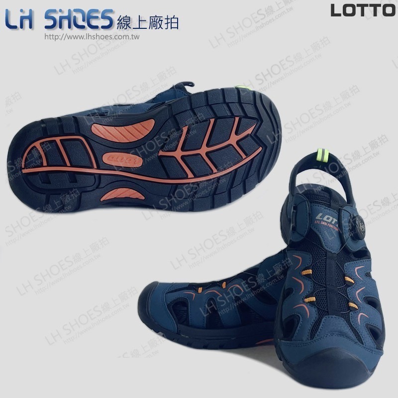 B品 LOTTO 護趾 轉扣 運動涼鞋 男鞋 藍/黑 CM26/CM28/CM29 (LT5576)-細節圖3