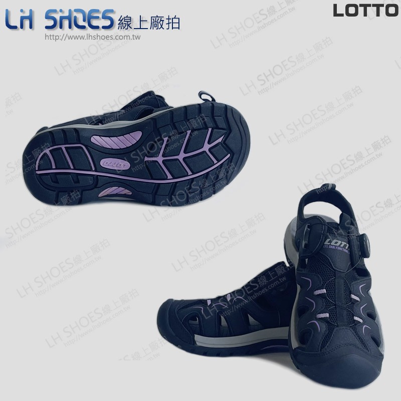 B品 LOTTO 護趾 轉扣 運動涼鞋 女鞋 黑 CM22 (LT5580)-細節圖3