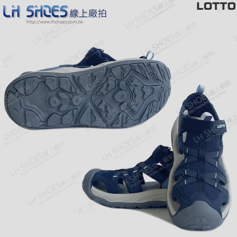 LOTTO 護趾 女 運動涼鞋 深藍 CM 23 (9336) 瑕疵特價-細節圖3