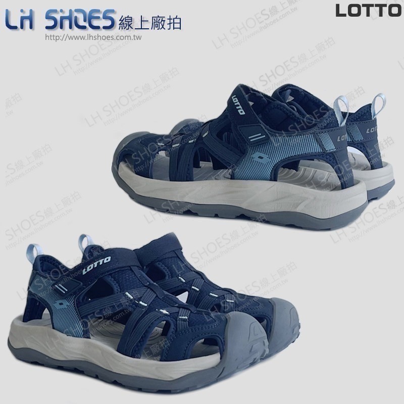 LOTTO 護趾 女 涼鞋 深藍 CM 22/23 (9336) 瑕疵特價-細節圖2