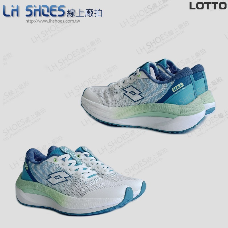 B品  LOTTO 運動鞋 女鞋 白/粉綠 CM 23.5/24 (LT9575)-細節圖2