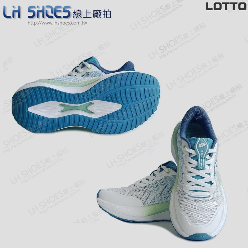 B品  LOTTO 運動鞋 女鞋 白/粉綠 CM 23.5/24 (LT9575)-細節圖3