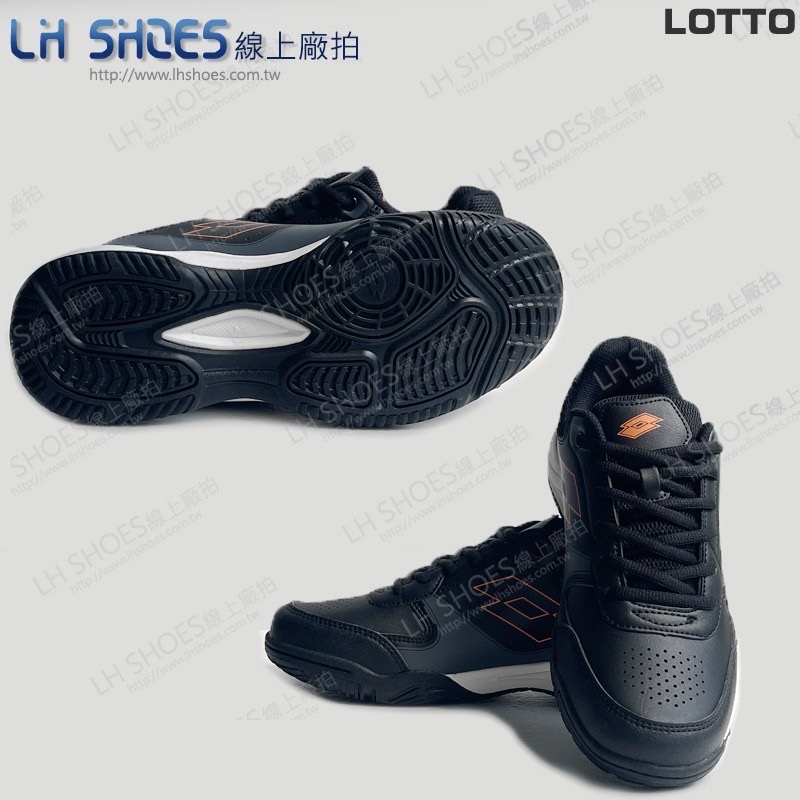 B品 LOTTO 網球鞋 男鞋 黑灰 CM25.5/CM26 (LT8570)-細節圖3
