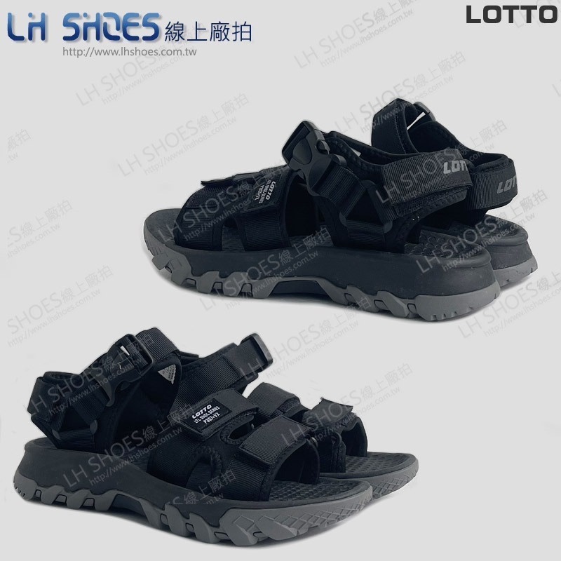 LOTTO 織帶 男 涼鞋 黑 CM 27 (5520) 瑕疵特價-細節圖2