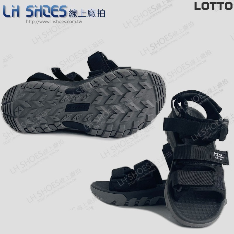 LOTTO 織帶 男 涼鞋 黑 CM 27 (5520) 瑕疵特價-細節圖3