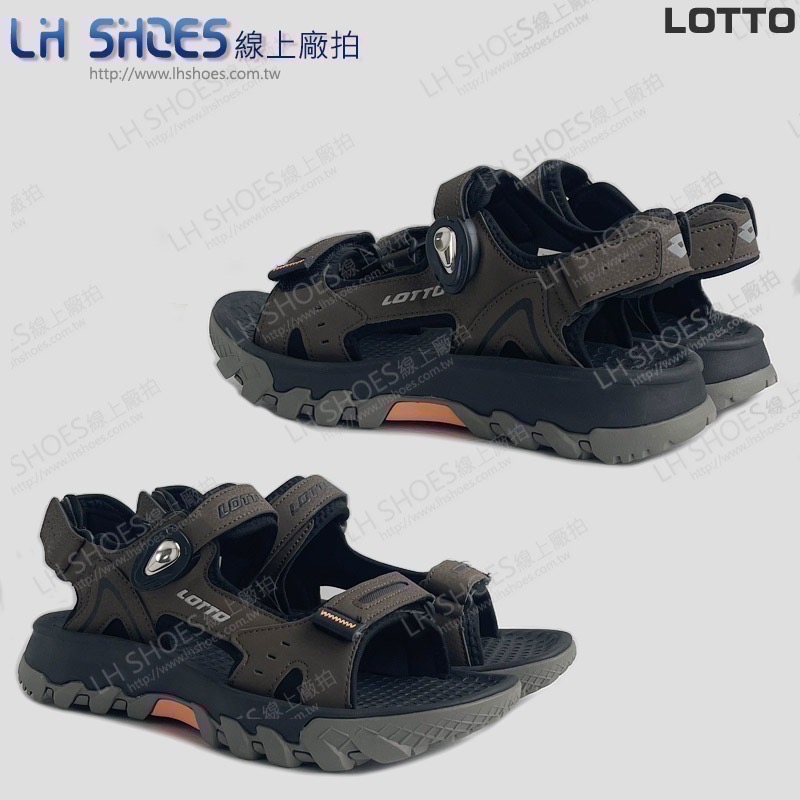 B品 LOTTO 磁扣 運動涼鞋 男鞋 咖啡 CM 25 (5533)-細節圖2