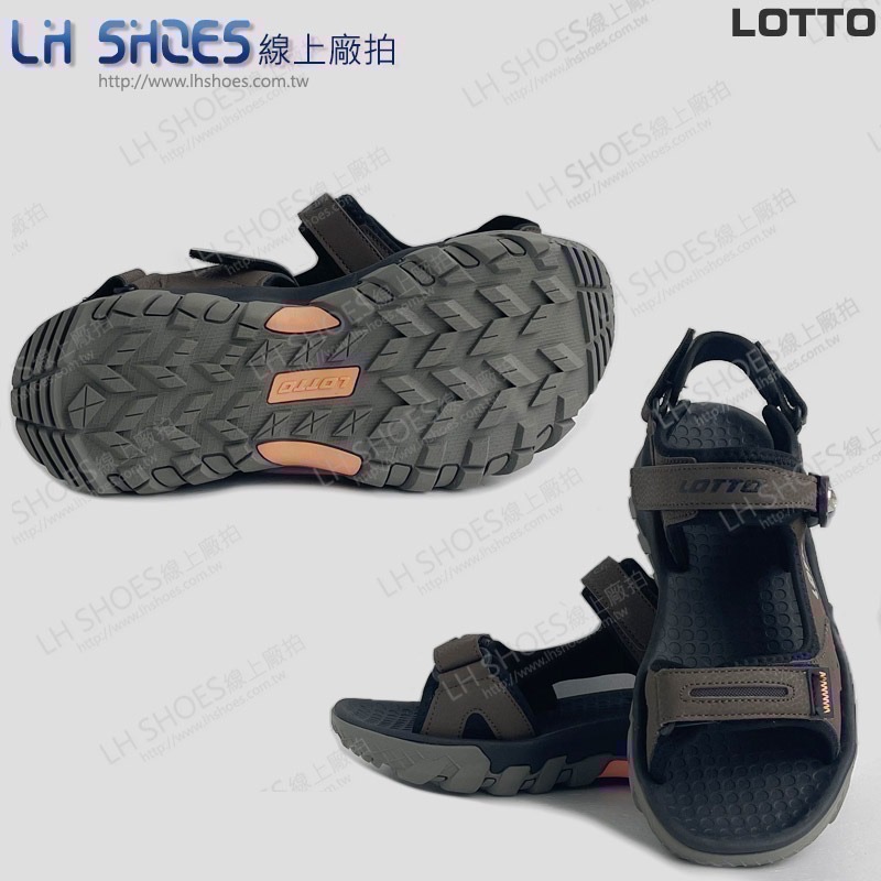 B品 LOTTO 磁扣 運動涼鞋 男鞋 咖啡 CM 25 (5533)-細節圖3
