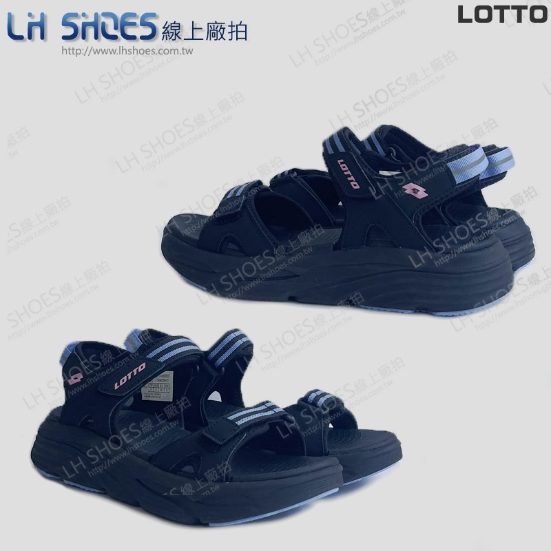 LOTTO 織帶 女 涼鞋 曜岩黑 CM 23/24 (9410) 瑕疵特價-細節圖2