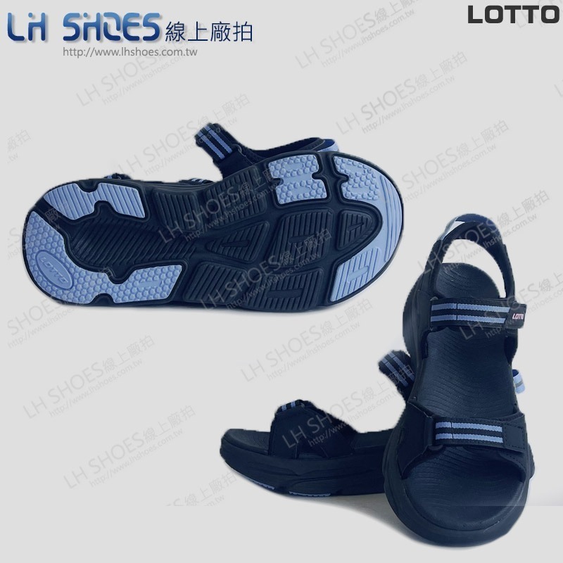 LOTTO 織帶 女 涼鞋 曜岩黑 CM 23/24 (9410) 瑕疵特價-細節圖3