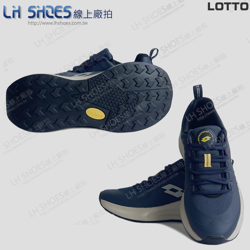 LOTTO 防潑水 運動鞋 男鞋 藍/卡其 CM 25.5/26/26.5/27.5/28/29 (LT8566)-細節圖2