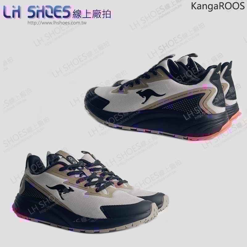 KangaROOS 防潑水 男 運動鞋 米黑金CM 25.5/26/27/27.5/28/29 (41624)-細節圖2