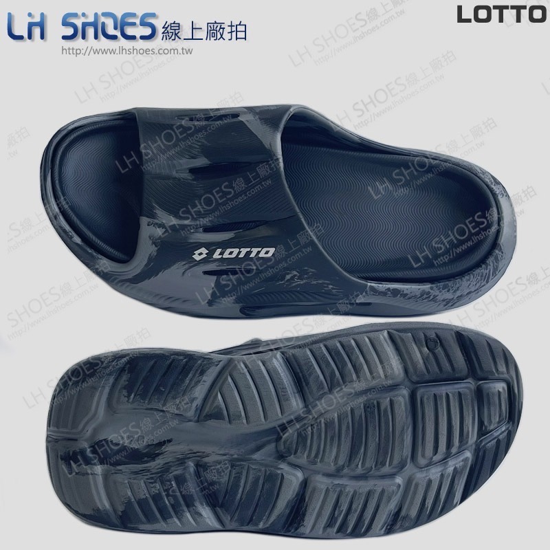LOTTO 舒緩 男 運動拖鞋 迷彩黑 CM 28 (8291) 瑕疵特價-細節圖2