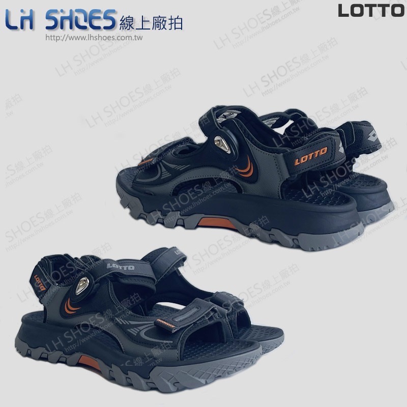 LOTTO 磁扣 男 戶外涼鞋 黑 CM 26 (9370) 瑕疵特價-細節圖3