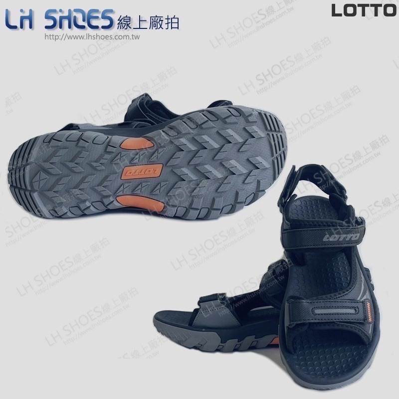 LOTTO 磁扣 男 戶外涼鞋 黑 CM 25 (9370) 瑕疵特價-細節圖2