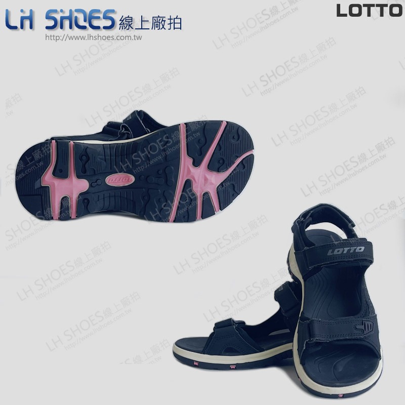 B品 LOTTO 美型 減壓 涼鞋 女鞋 黑 CM 22/25 (LT8200)-細節圖2