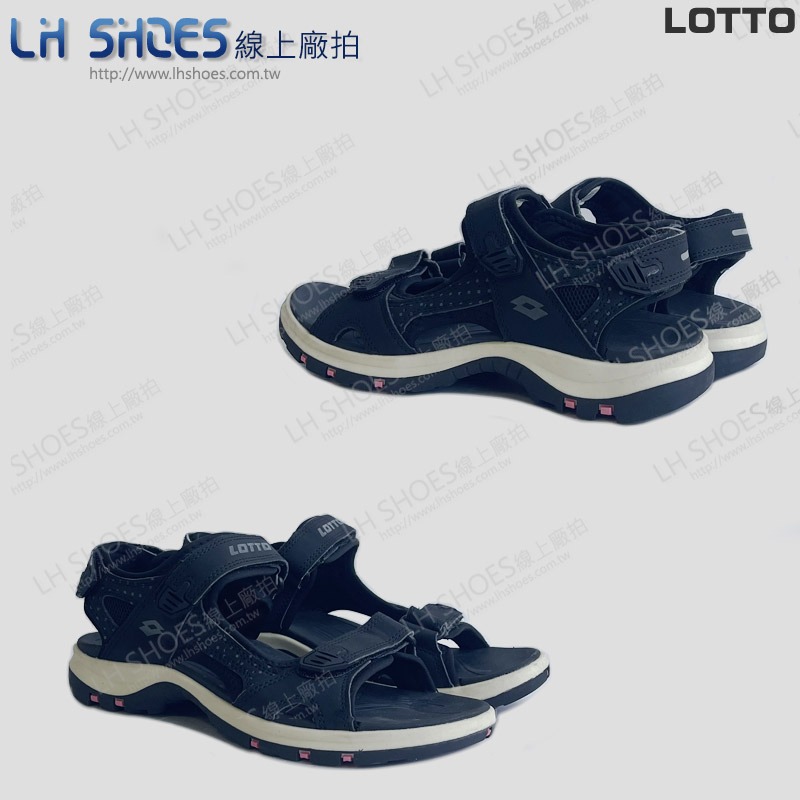 B品 LOTTO 美型 減壓 涼鞋 女鞋 黑 CM 22/25 (LT8200)-細節圖3