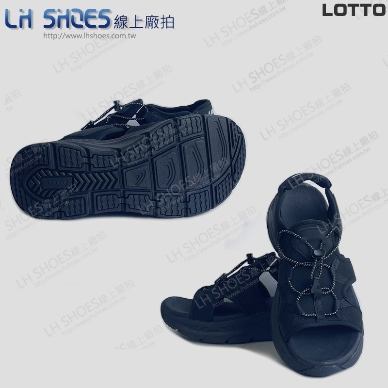 LOTTO 厚底 輕量 女 涼鞋 曜岩黑 CM 23 (9340) 瑕疵特價-細節圖2