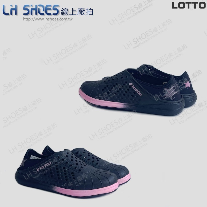 LOTTO 可後踩 女 洞洞鞋 黑 CM 22/24 (8240) 瑕疵特價-細節圖3