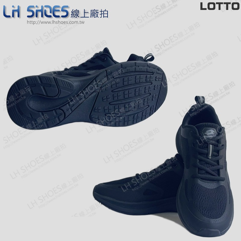 B品 LOTTO 輕量 運動鞋 女鞋 全黑 CM 25 (LT5011)-細節圖2