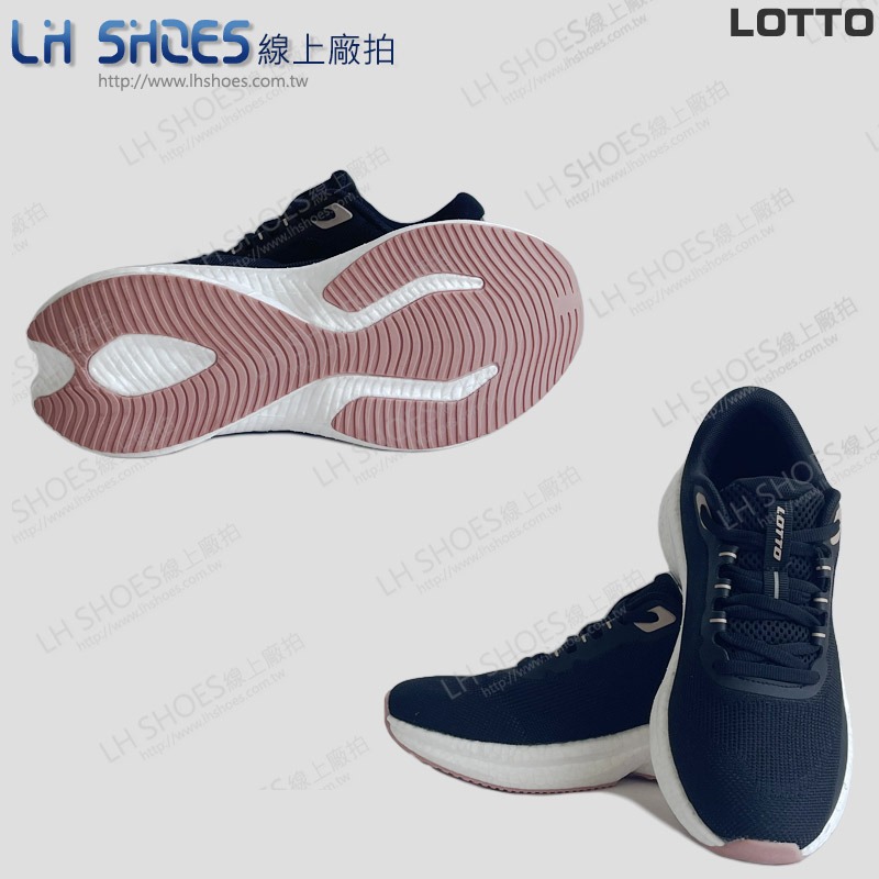 B品 LOTTO 運動鞋 女鞋 黑/玫瑰金 CM 24 (LT5980)-細節圖2