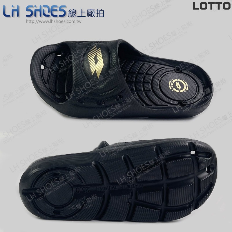 LOTTO 排水 男 拖鞋 黑 CM 29 (9000) 瑕疵特價-細節圖3