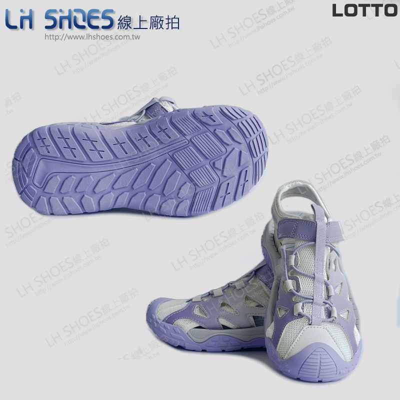 LOTTO 護趾 童 運動涼鞋 白紫 CM 22/23 (9447) 瑕疵特價-細節圖3