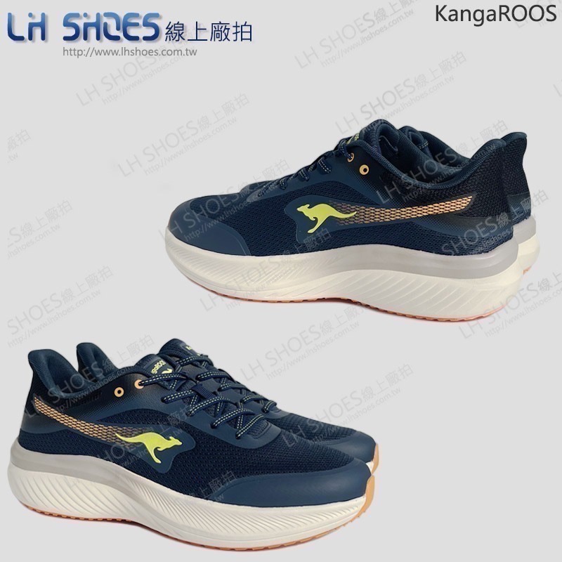 KangaROOS 寬楦 男 運動鞋 海軍藍橘 CM 25.5/26/26.5/27/27.5/28/29(41587)-細節圖3