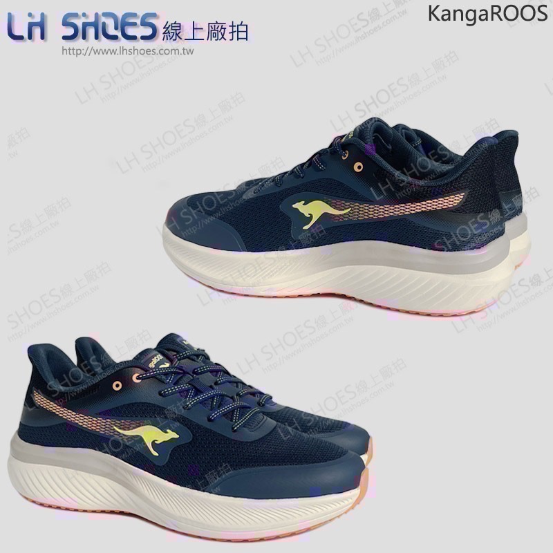 KangaROOS 寬楦 男 運動鞋 海軍藍橘CM 25.5/26/26.5/29 (41587)-細節圖3