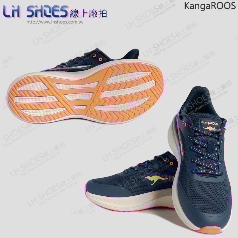 KangaROOS 寬楦 男 運動鞋 海軍藍橘 CM 25.5/26/29 (41587)-細節圖2