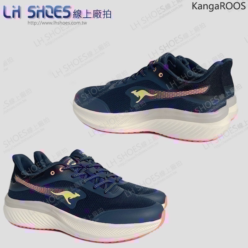 KangaROOS 寬楦 男 運動鞋 海軍藍橘 CM 25.5/26/29 (41587)-細節圖3