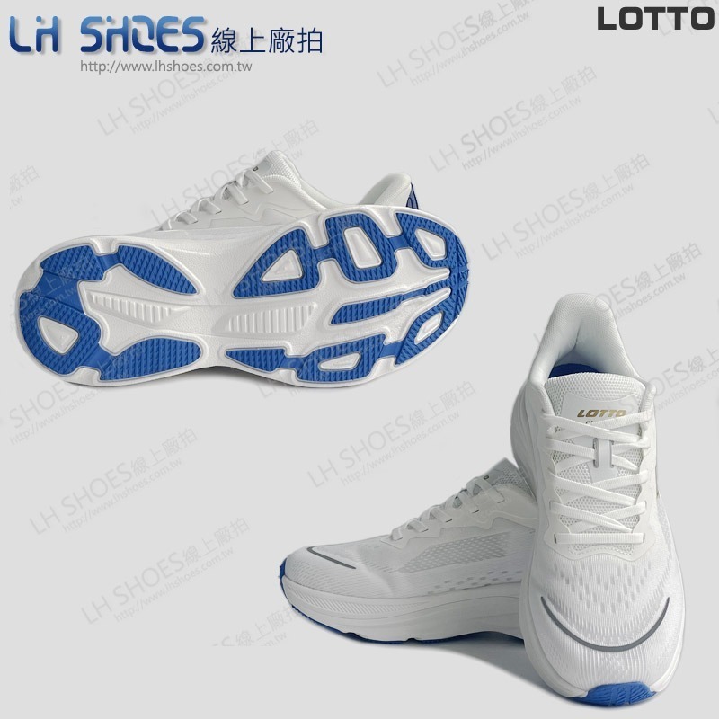 LOTTO 寬楦 輕量 男 運動鞋 白藍 CM 26.5/27 (0169) 瑕疵特價-細節圖2