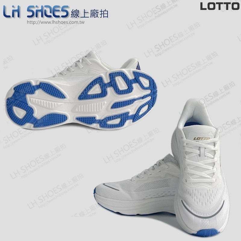 LOTTO 寬楦 輕量 男 運動鞋 白藍 CM 26.5/27.5/28 (0169) 瑕疵特價-細節圖2