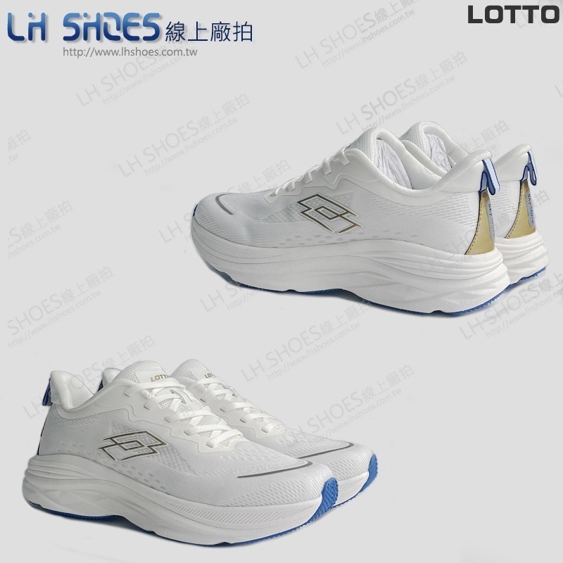 LOTTO 寬楦 輕量 男 運動鞋 白藍 CM 26.5/27.5/28 (0169) 瑕疵特價-細節圖3
