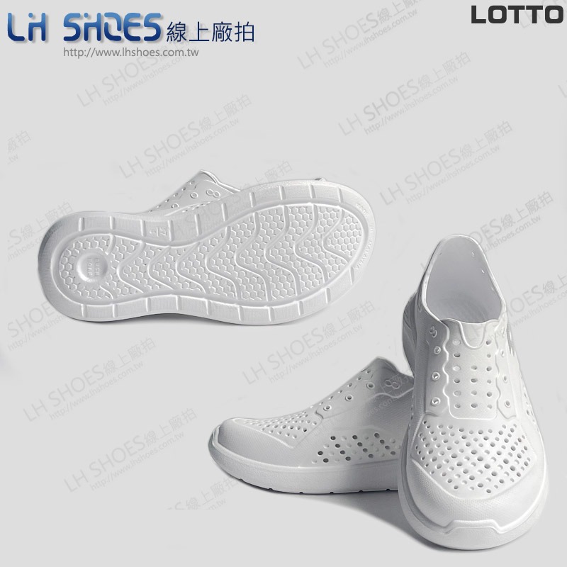 LOTTO 女 洞洞鞋 白 CM 22 (9939) 瑕疵特價-細節圖2
