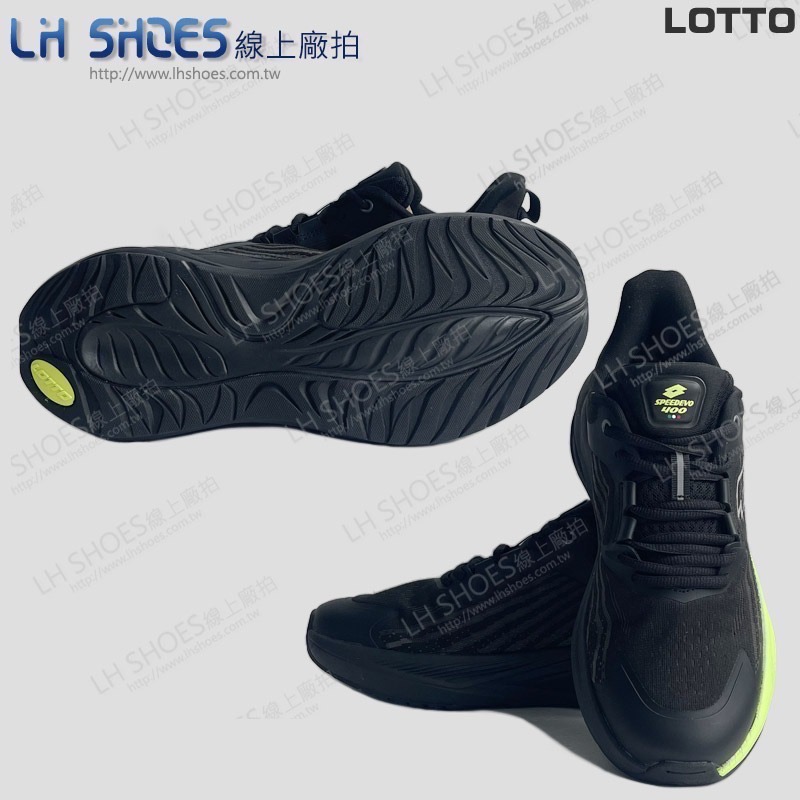 LOTTO 輕量 男 運動鞋 黑綠 CM 25.5/26/26.5/27.5 (9620)-細節圖2