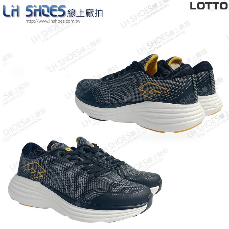 LOTTO 寬楦 飛織 男 運動鞋 灰銘黃 CM 25.5 (8988) 瑕疵特價-細節圖3