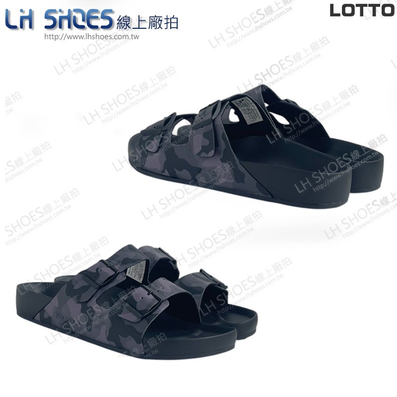 LOTTO 排水 男 拖鞋 黑迷彩 CM 25/28 (5620) 瑕疵特價-細節圖3