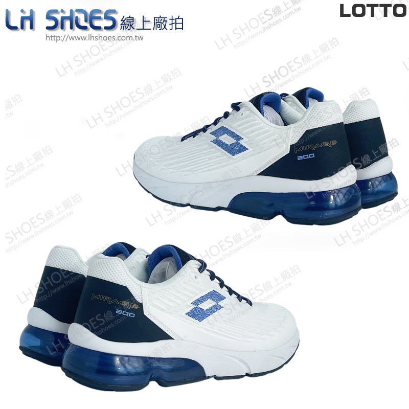 LOTTO 氣墊 男 運動鞋 白藍 CM 25.5/26/26.5/27.5/29 (5126) 瑕疵特價-細節圖3