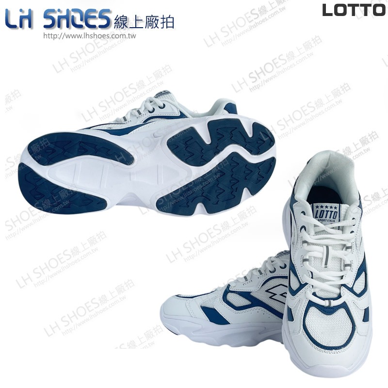 LOTTO 男 跑鞋 閃光白藍 CM 25.5/26.5/28/29 (5316) 瑕疵特價-細節圖2