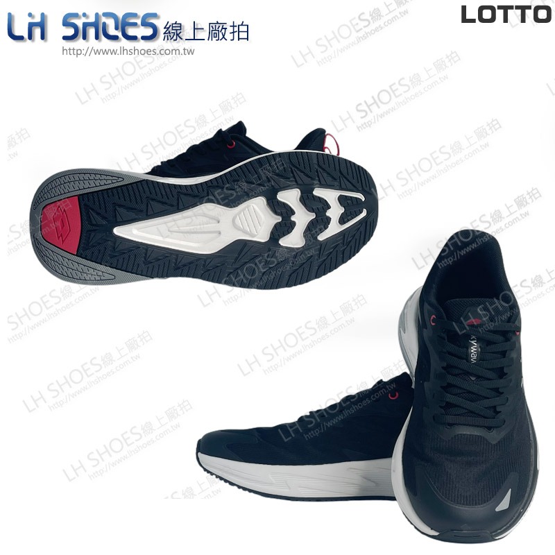 LOTTO 多功能 男 慢跑鞋 黑白 CM 28 (0560) 瑕疵特價-細節圖2