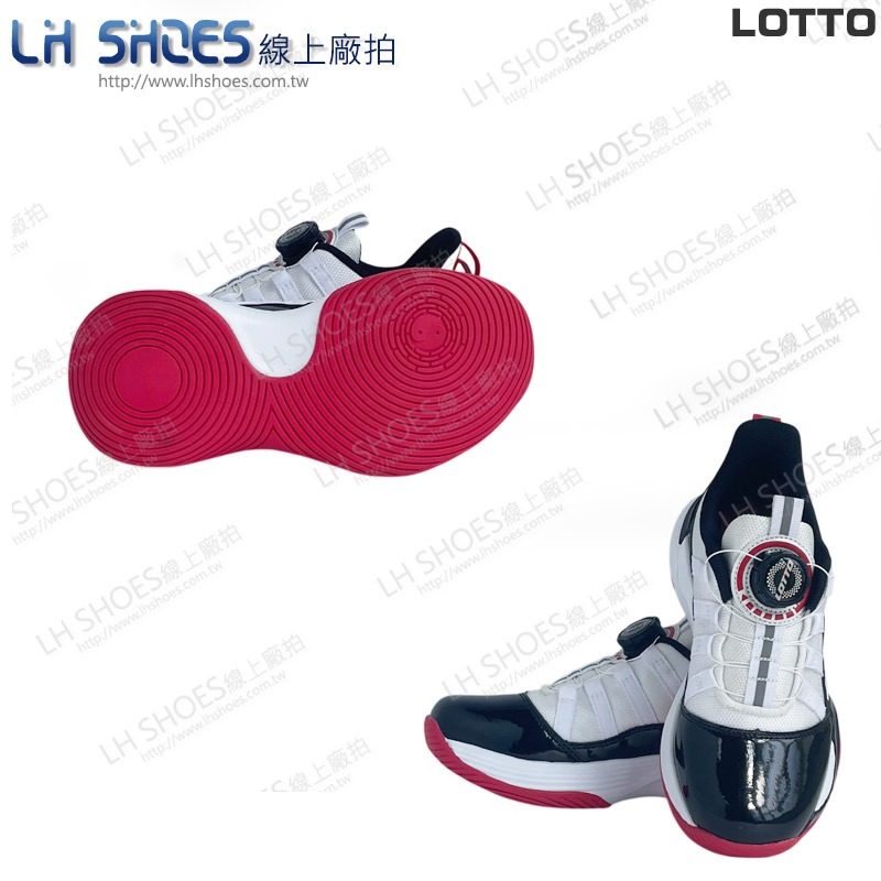 LOTTO 轉扣 童 運動鞋 白黑 CM 21 (6028) 瑕疵特價-細節圖2