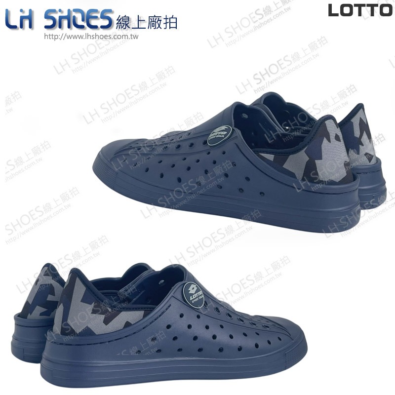 LOTTO 可後踩 男 洞洞鞋 藍 CM 28 (0236) 瑕疵特價-細節圖3