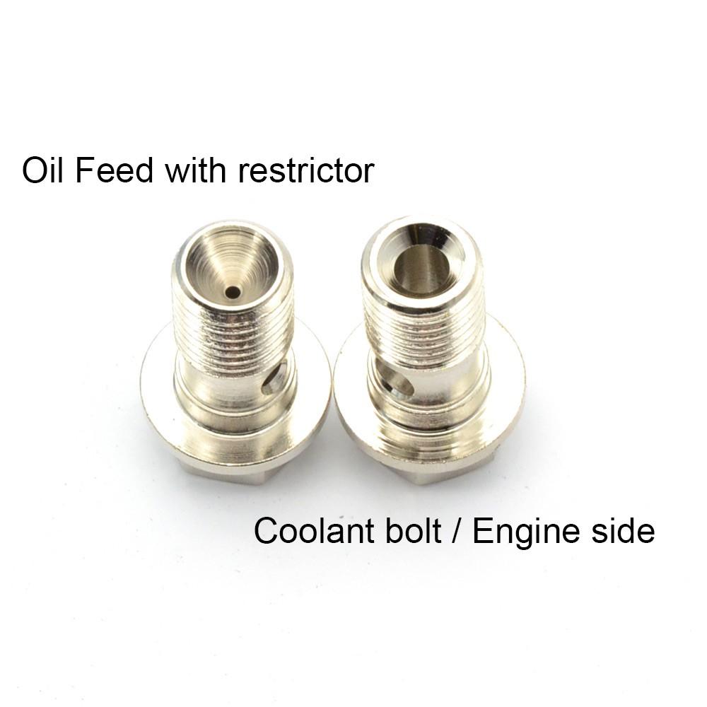 4AN 入油魚眼螺絲 Banjo Bolt Kit For 三菱 TF035 TD04 M10x1.25 1.5mm節流-細節圖2