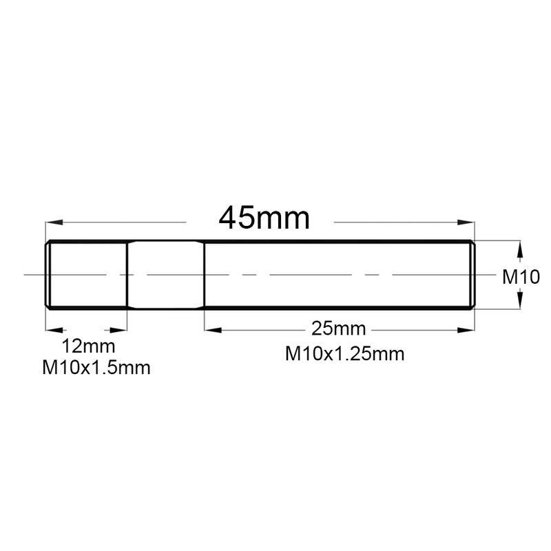 芭蕉 / 排龜 雙頭牙螺絲 + 鍍銅防滑螺母 M10*1.5mm 轉M10x1.25mm-細節圖3