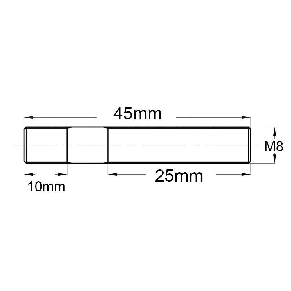 芭蕉 / 排龜 雙頭牙螺絲 + 螺帽 M8*1.25mm (一組) Nissan Silvia T25 T28 SAAB-細節圖2