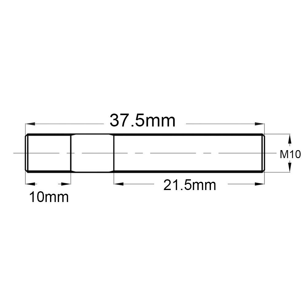 芭蕉 / 排龜 雙頭牙螺絲 + 螺帽 M10*1.5mm (一組5入)-細節圖2