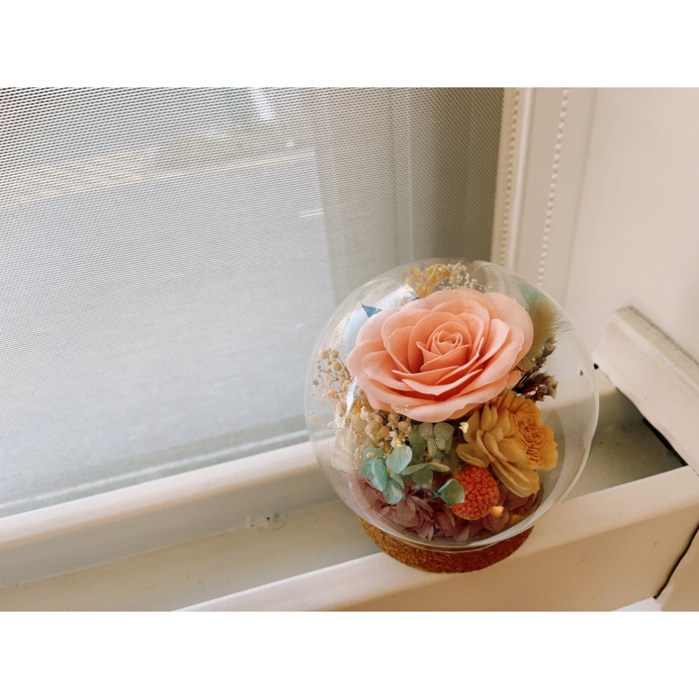 乾燥花玻璃球乾燥花盅-細節圖3