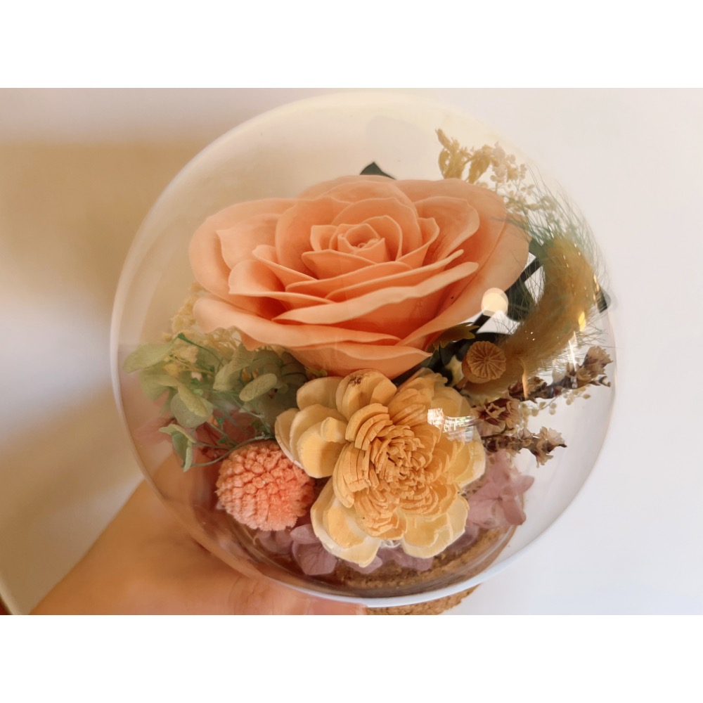 乾燥花玻璃球乾燥花盅-細節圖4